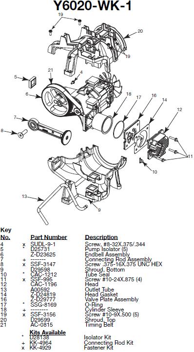 Devilbiss Y6020 Pump Breakdown